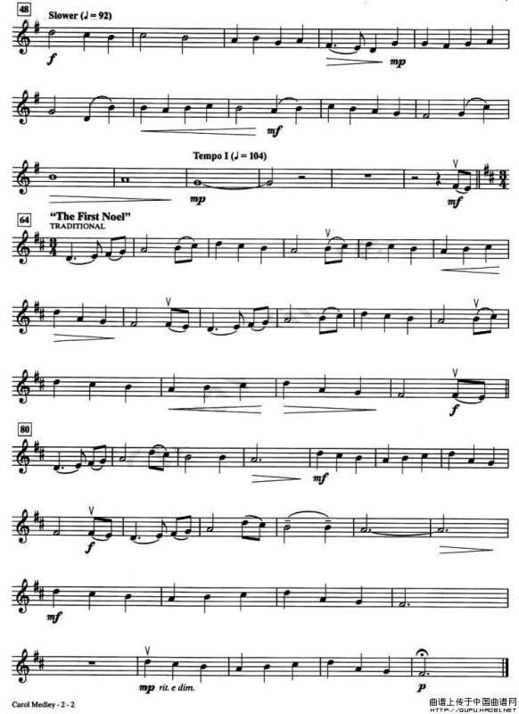 CAROL MEDLEY（小提琴谱）