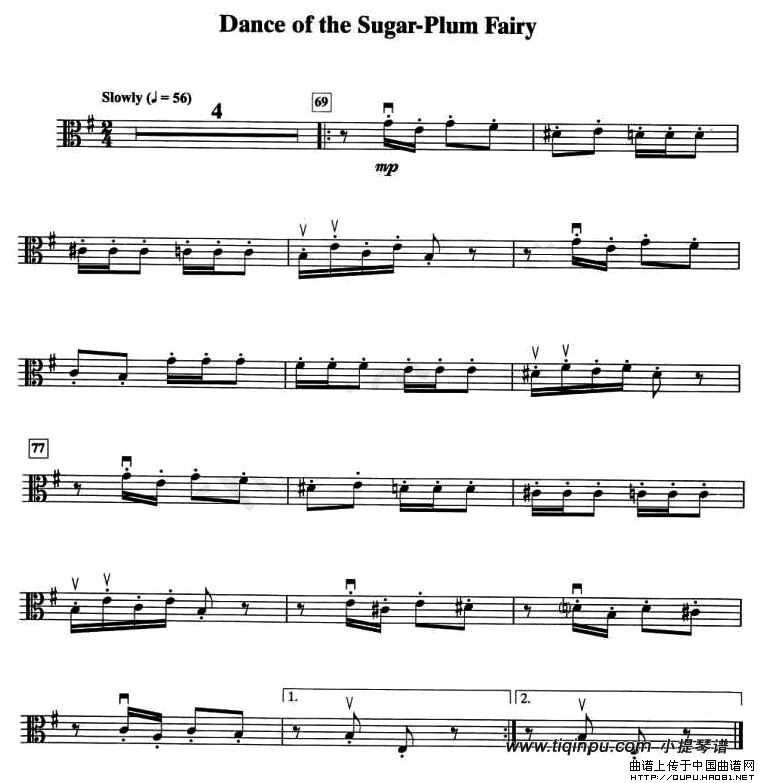 Dance of the Sugar-Plum Fairy（中提琴谱）