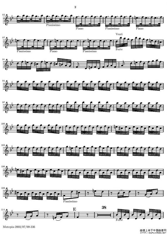 维瓦尔第“四季套曲”之夏（第二小提琴谱）