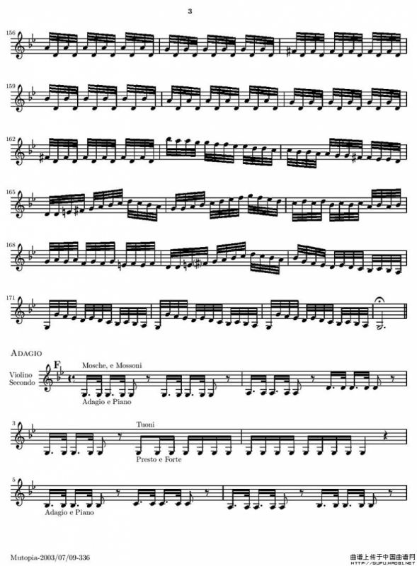 维瓦尔第“四季套曲”之夏（第二小提琴谱）