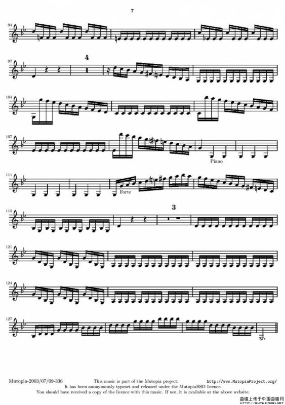 维瓦尔第“四季套曲”之夏（第二小提琴谱）