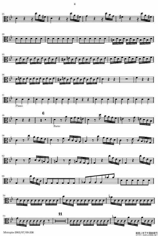 维瓦尔第“四季套曲”之夏（中提琴谱）