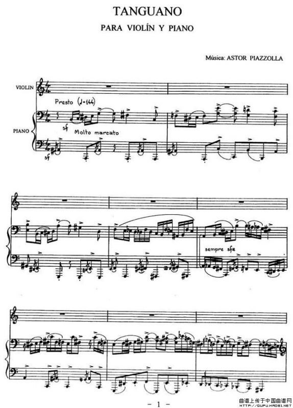 TANGUANO（钢琴伴奏小提琴谱）