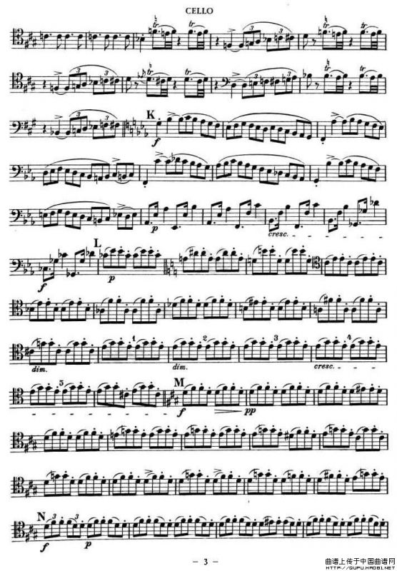 TROUT-QUARTET（大提琴谱）