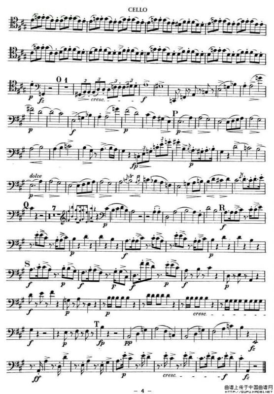 TROUT-QUARTET（大提琴谱）