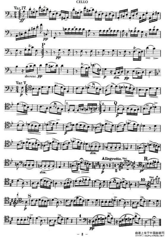 TROUT-QUARTET（大提琴谱）