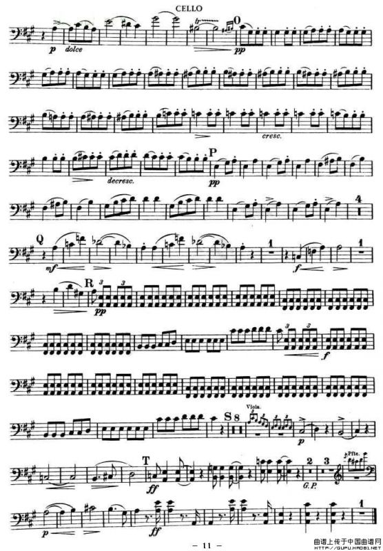 TROUT-QUARTET（大提琴谱）