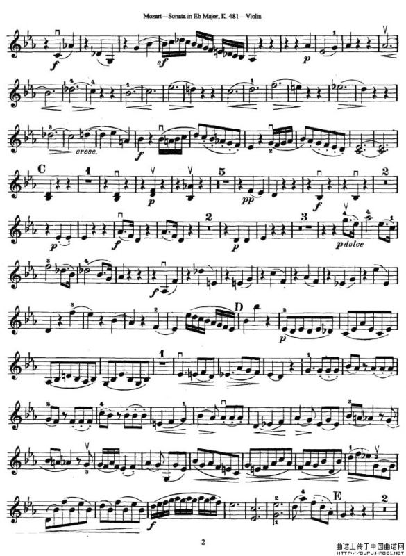 Sonata in Eb Major K.481