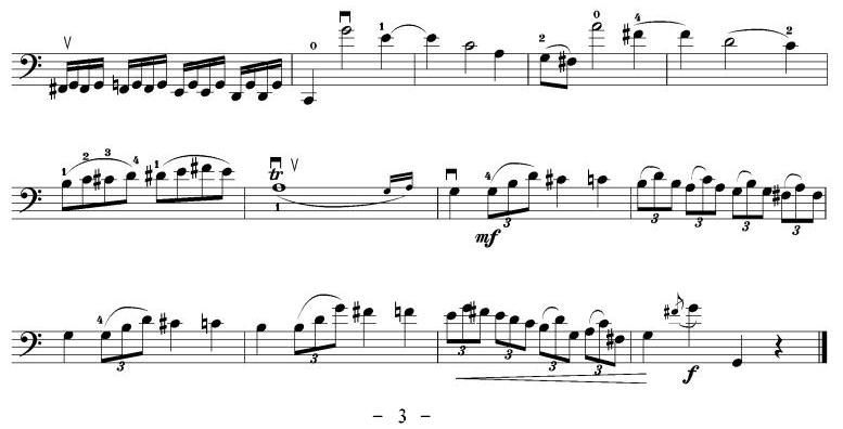 大调奏鸣曲（大提琴谱）