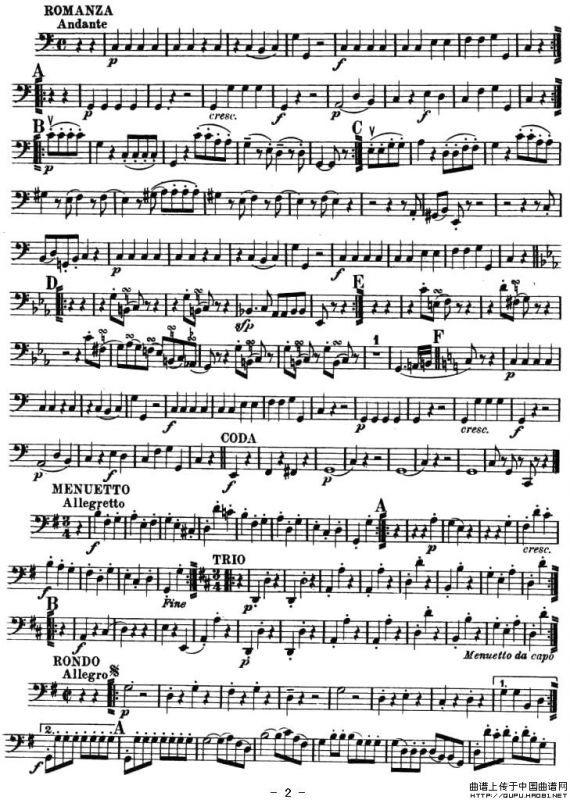 小夜曲（弦乐四重奏之大提琴分谱）