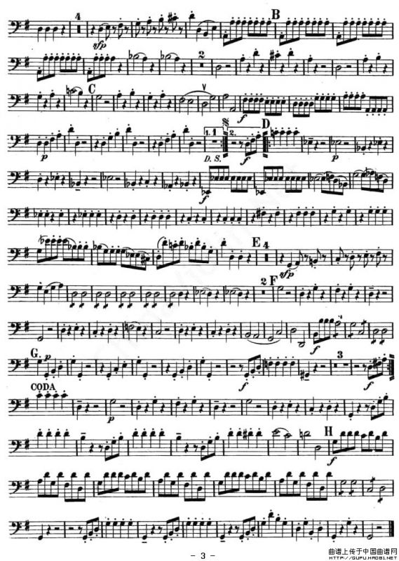 小夜曲（弦乐四重奏之大提琴分谱）