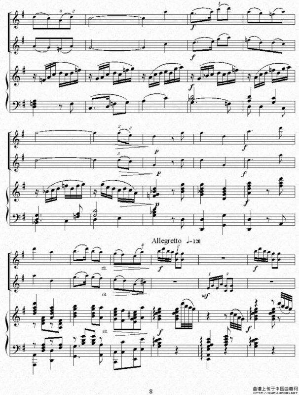 扑蝶舞曲（小提琴二部齐奏＋钢琴）