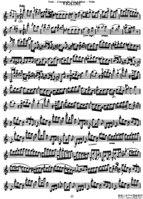 维奥蒂VIOTTI《Concerto No.22 in A Minor》（II.)小提琴）