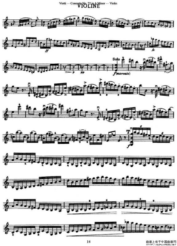 维奥蒂VIOTTI《Concerto No.22 in A Minor》（II.)小提琴）