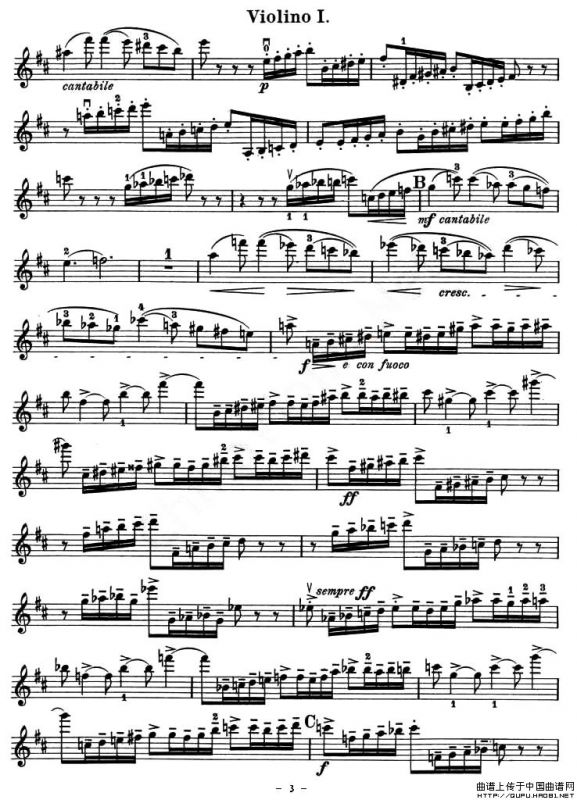 QUARTET No.1 IN D MAJOR Op.11（弦乐四重奏、小提琴分谱）
