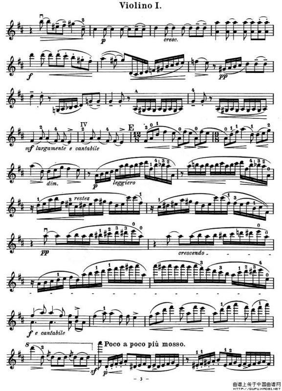 QUARTET No.1 IN D MAJOR Op.11（弦乐四重奏、小提琴分谱）