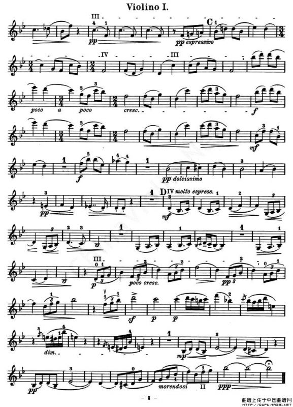 QUARTET No.1 IN D MAJOR Op.11（弦乐四重奏、小提琴分谱）