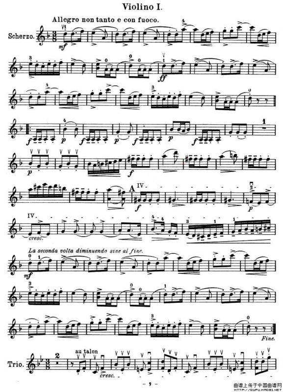 QUARTET No.1 IN D MAJOR Op.11（弦乐四重奏、小提琴分谱）