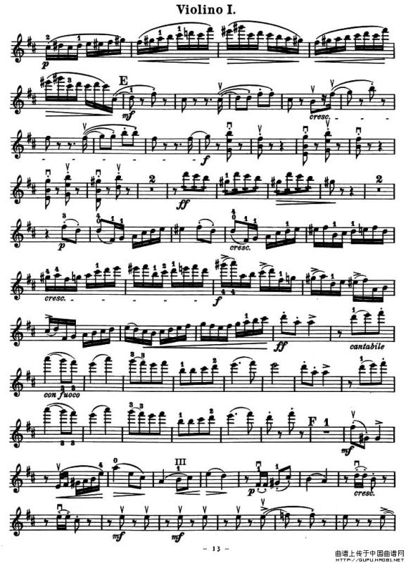 QUARTET No.1 IN D MAJOR Op.11（弦乐四重奏、小提琴分谱）