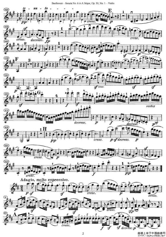 Sonata No.6 in A Major，Op.30，No.1（第六号小提琴奏鸣曲A大调op.）