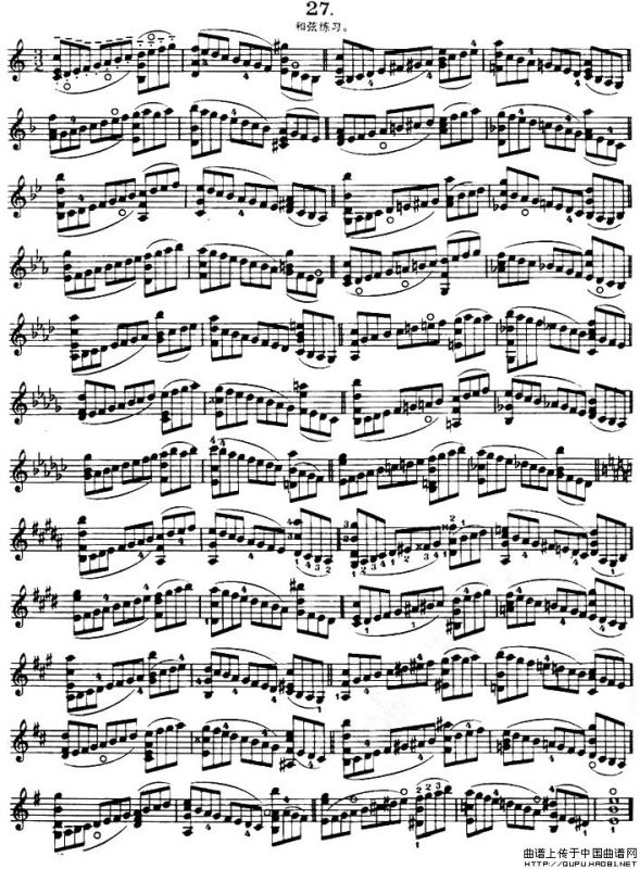 《舍夫契克》左手技巧练习第27课