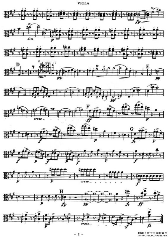 TROUT-QUARTET（中提琴谱）