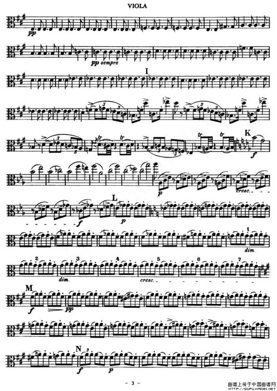 TROUT-QUARTET（中提琴谱）