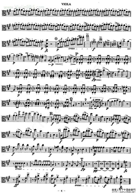 TROUT-QUARTET（中提琴谱）