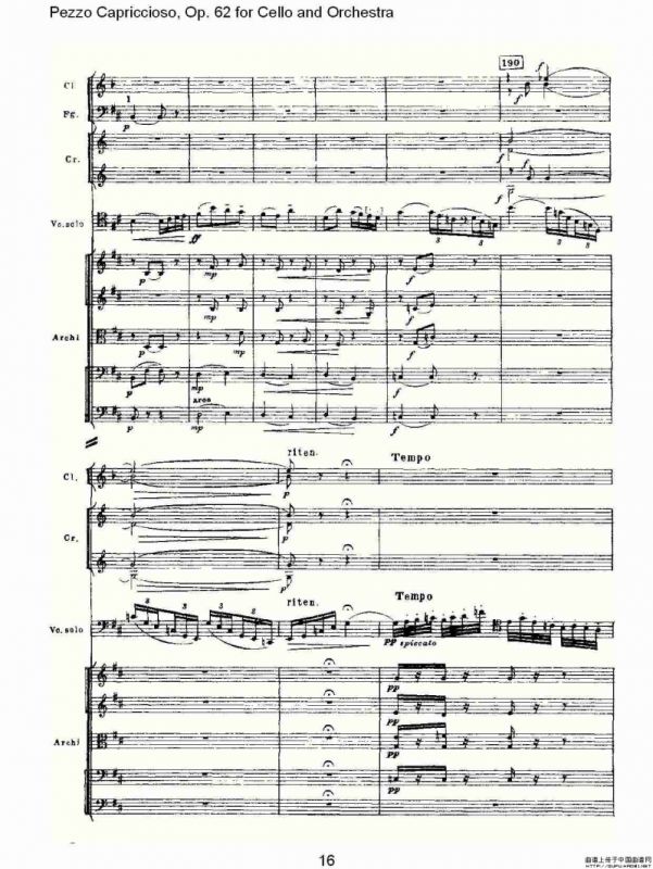 Pezzo Capriccioso, Op.62（大提琴与管弦乐）