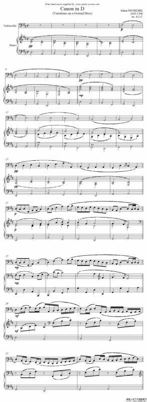 Canon in D（大提琴+钢琴伴奏）