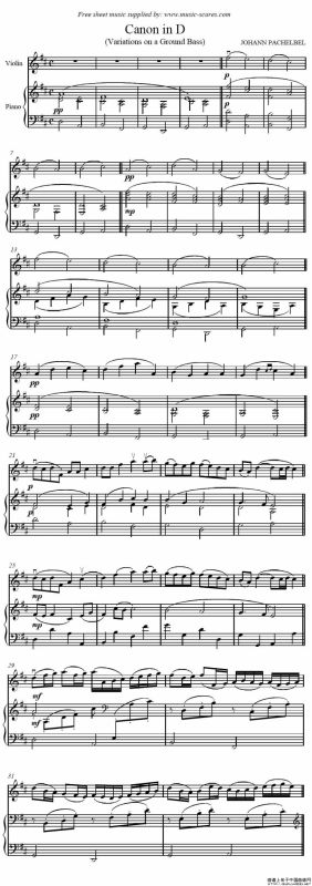 Canon in D（小提琴+钢琴伴奏）