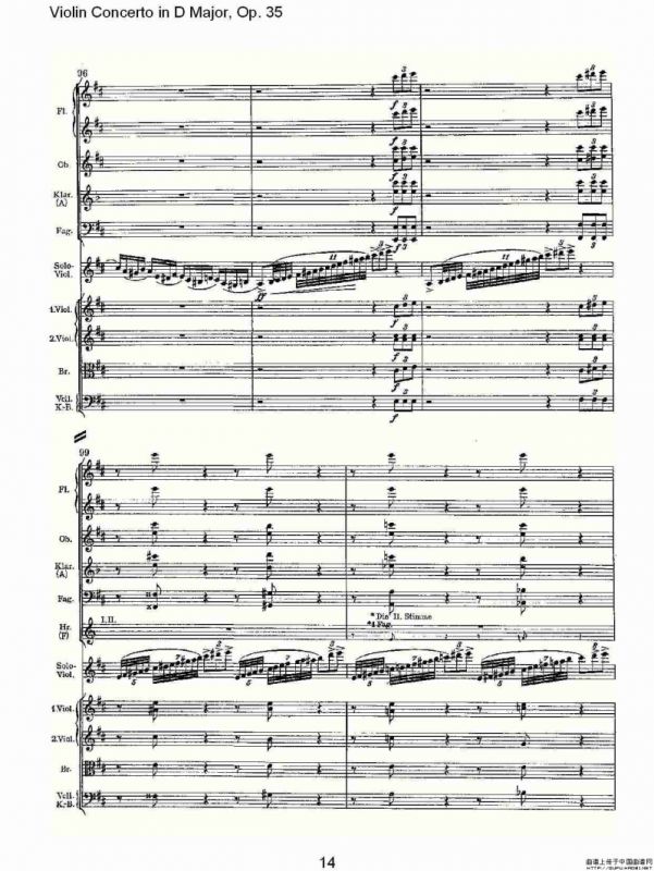 D大调小提琴协奏曲, Op.35第一乐章（一）