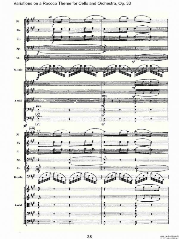 大提琴与管弦乐洛可可主题a小调变奏曲, Op.33（二）