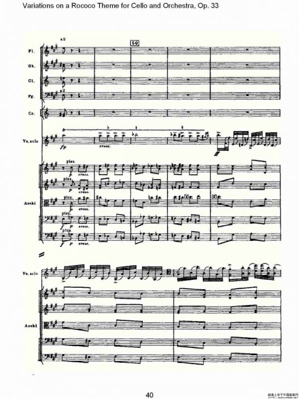 大提琴与管弦乐洛可可主题a小调变奏曲, Op.33（二）