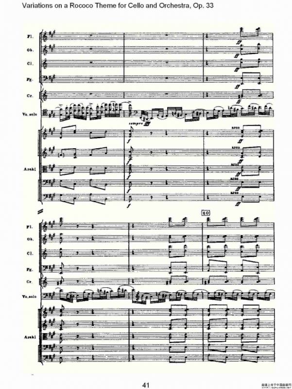 大提琴与管弦乐洛可可主题a小调变奏曲, Op.33（二）