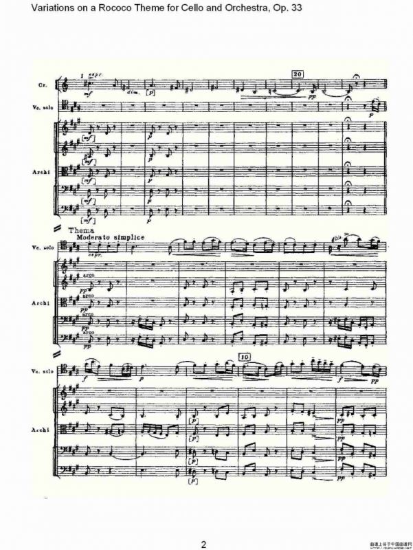 大提琴与管弦乐洛可可主题a小调变奏曲, Op.33（一）