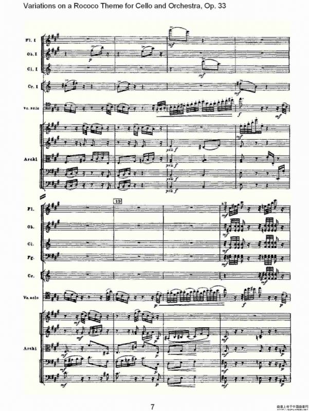 大提琴与管弦乐洛可可主题a小调变奏曲, Op.33（一）