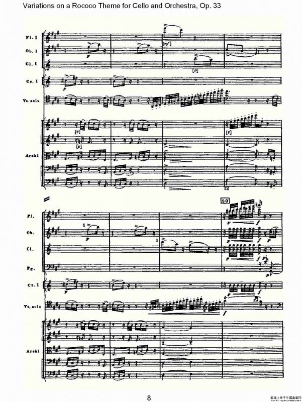 大提琴与管弦乐洛可可主题a小调变奏曲, Op.33（一）