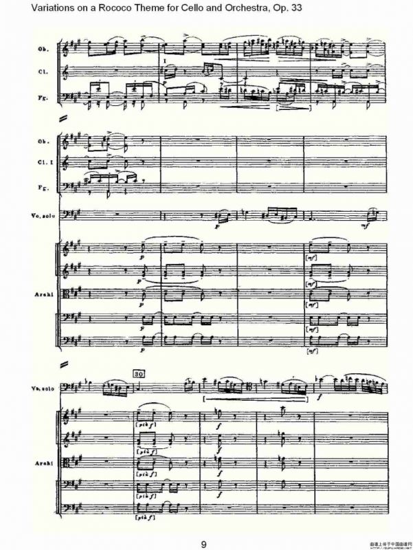大提琴与管弦乐洛可可主题a小调变奏曲, Op.33（一）