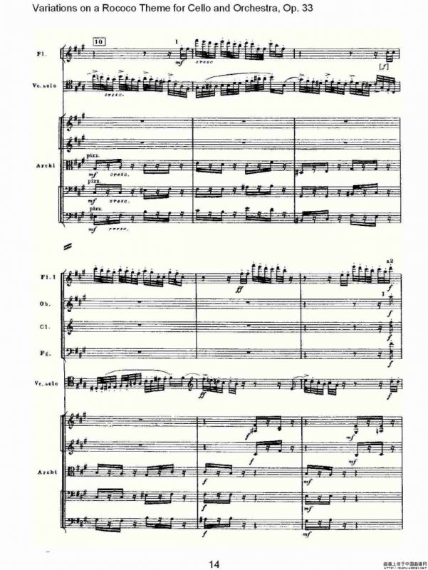 大提琴与管弦乐洛可可主题a小调变奏曲, Op.33（一）