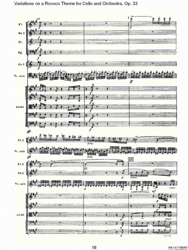 大提琴与管弦乐洛可可主题a小调变奏曲, Op.33（一）