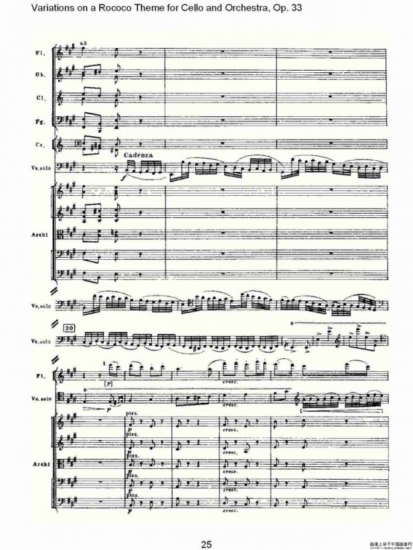 大提琴与管弦乐洛可可主题a小调变奏曲, Op.33（一）