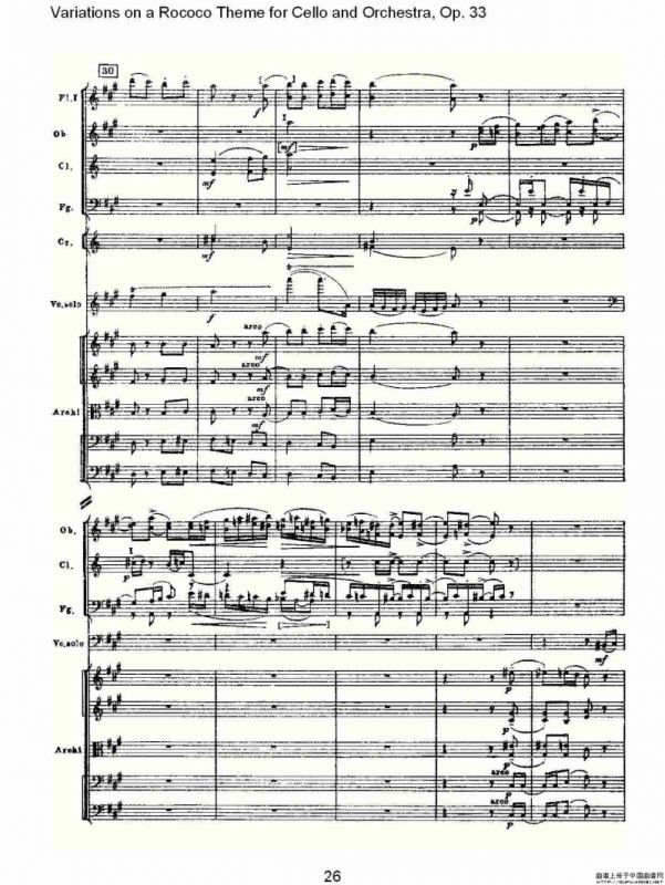 大提琴与管弦乐洛可可主题a小调变奏曲, Op.33（一）
