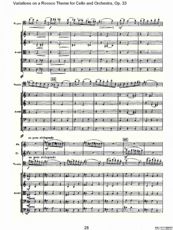 大提琴与管弦乐洛可可主题a小调变奏曲, Op.33（一）