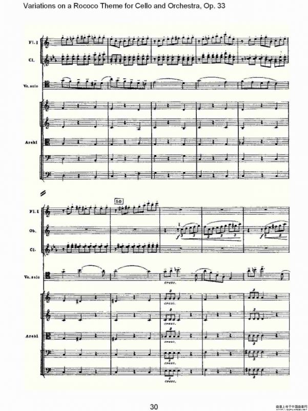 大提琴与管弦乐洛可可主题a小调变奏曲, Op.33（一）