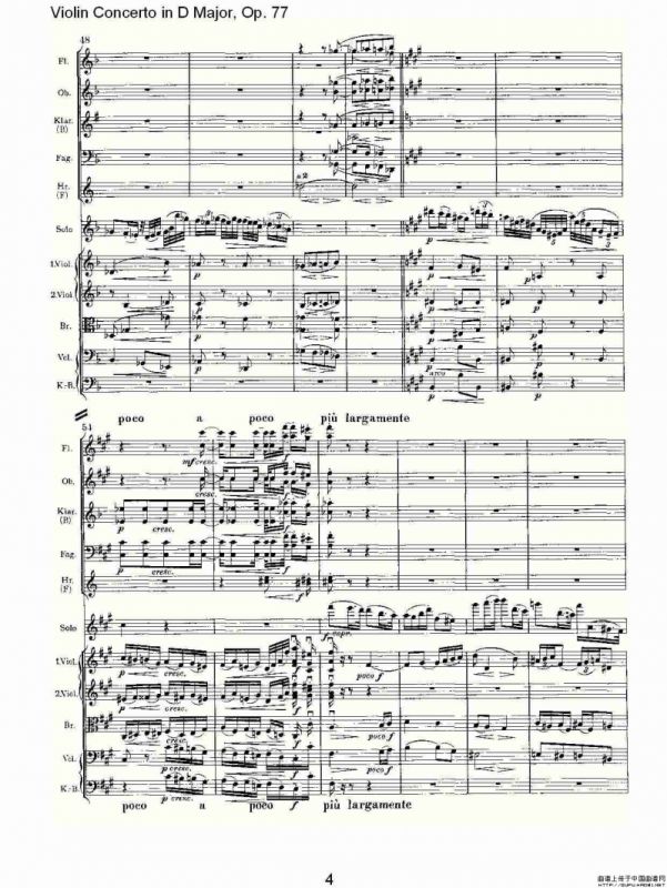D大调小提琴协奏曲, Op.77第二乐章