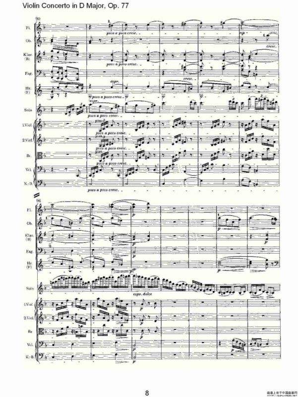 D大调小提琴协奏曲, Op.77第二乐章