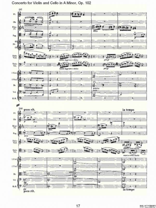 A小调小提琴与大提琴协奏曲, Op.102第三乐章