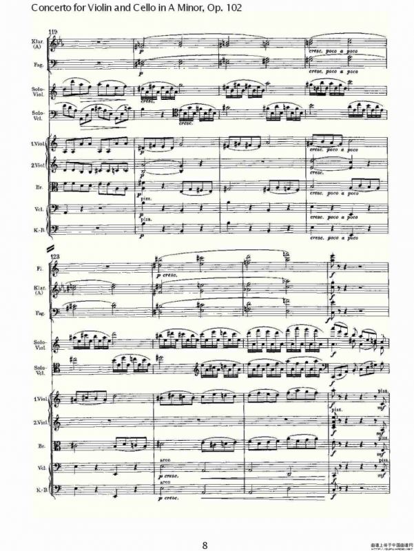 A小调小提琴与大提琴协奏曲, Op.102第一乐章