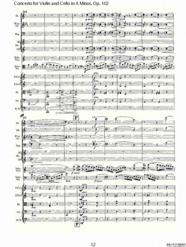 A小调小提琴与大提琴协奏曲, Op.102第一乐章